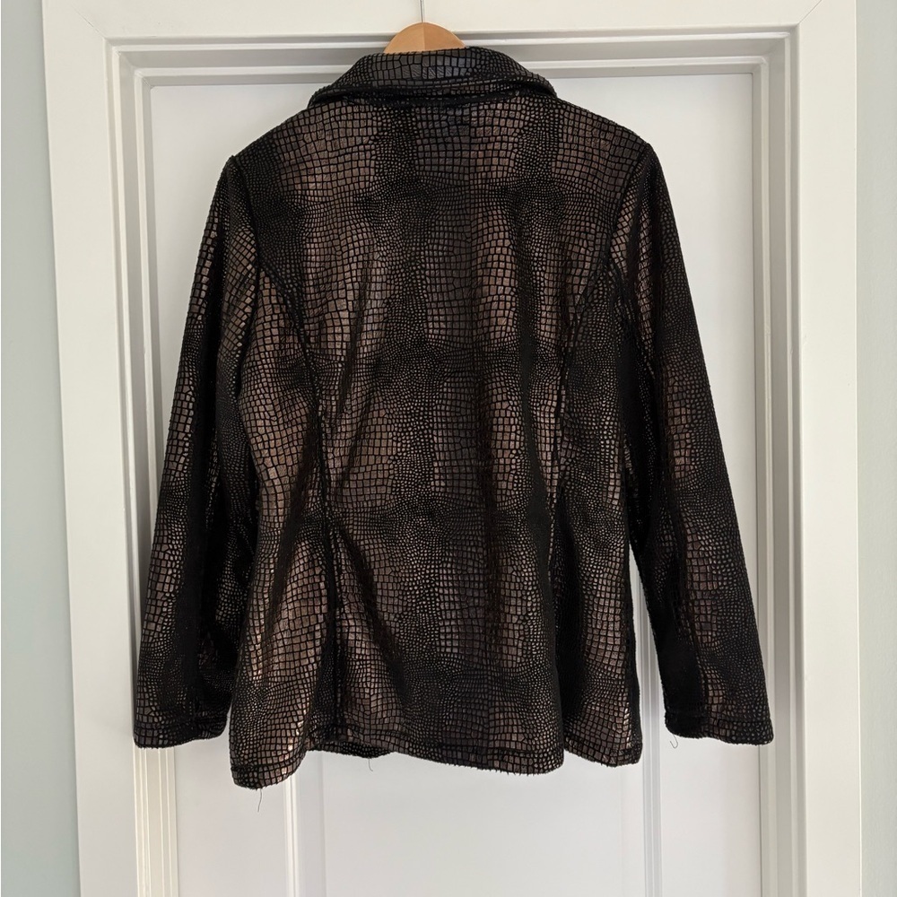 Ameri Mode Metallic Browntextured Jacket Size L - image 4